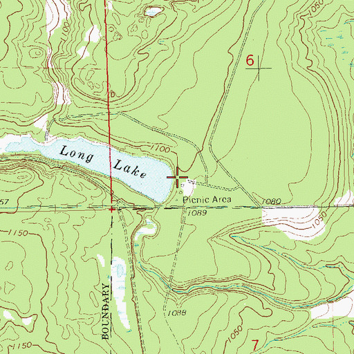 Topographic Map of Long Lake Picnic Area, WI