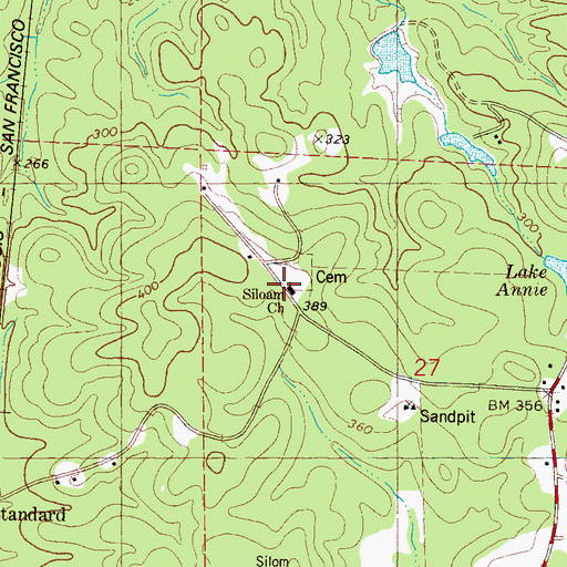 Topographic Map of Siloam Baptist Church, AL