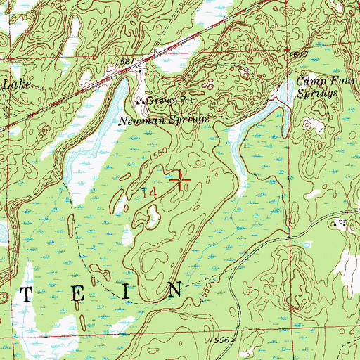 Topographic Map of Newman Springs Ski Trail, WI