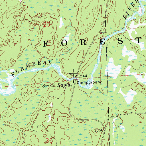 Topographic Map of Smith River Campground, WI