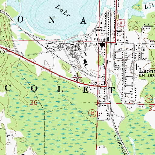 Topographic Map of Laona District Ranger Station, WI