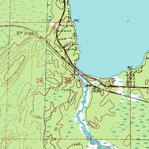 Topographic Map of Headwaters of Wolf River Point of Interest, WI