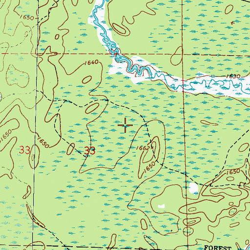 Topographic Map of Coyote Creek Impoundment, WI