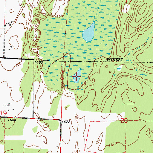 Topographic Map of Little Marshall Lake, WI