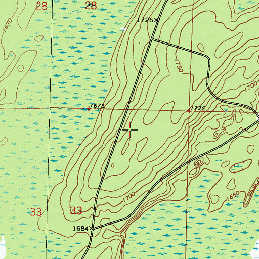 Topographic Map of Argonne Experimental Forest, WI