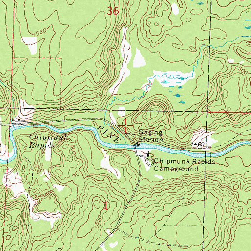 Topographic Map of Chipmunk Creek, WI