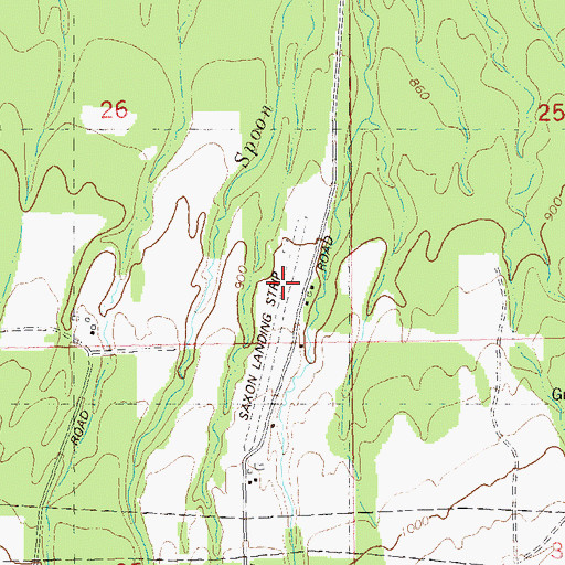 Topographic Map of Saxon Airport, WI
