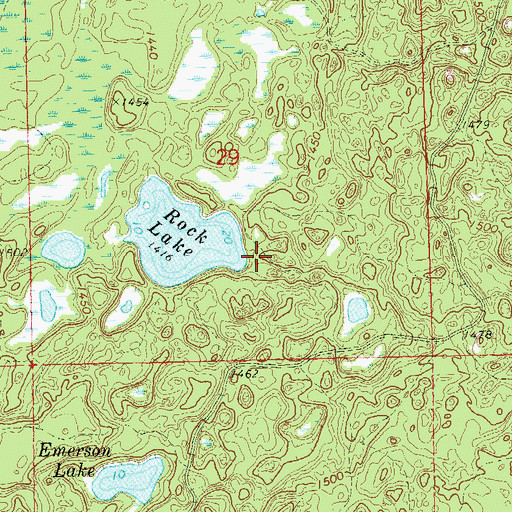 Topographic Map of Rock Lake National Recreation Trail, WI