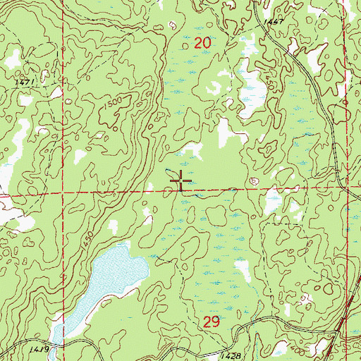 Topographic Map of Balsam Creek Waterfowl Area, WI
