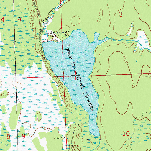 Topographic Map of Upper Steve Creek Waterfowl Area, WI