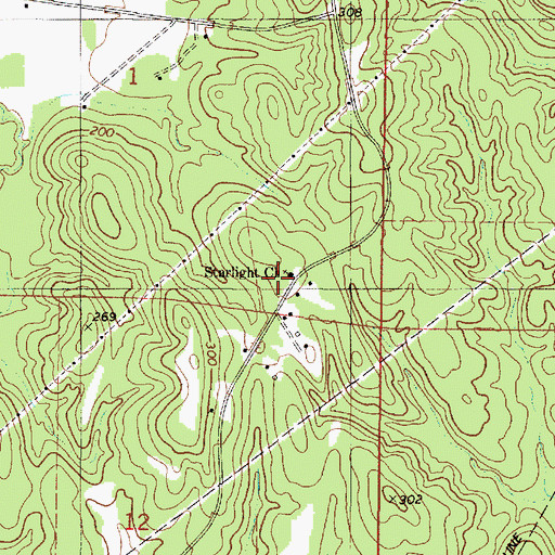 Topographic Map of Starlight Baptist Church, AL