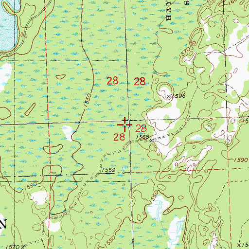 Topographic Map of Hay Creek Hoffman Lake State Wildlife Area, WI