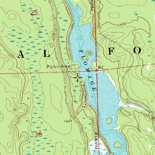 Topographic Map of Picnic Point Campground, WI