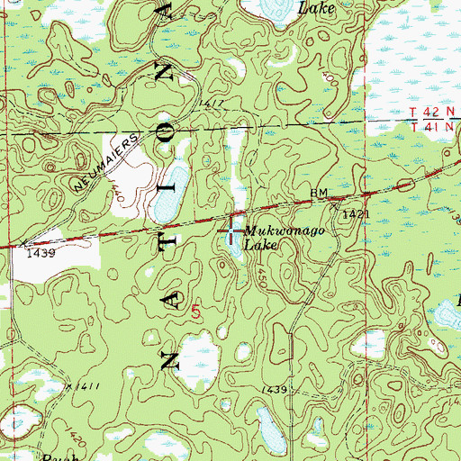 Topographic Map of Larson Lake, WI