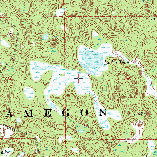 Topographic Map of Three Lake, WI