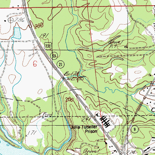 Topographic Map of Taylor Creek, AL