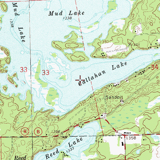 Topographic Map of Callahan Lake, WI