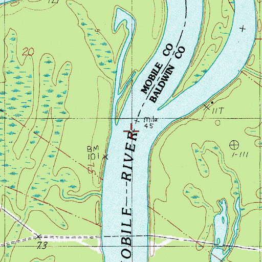 Topographic Map of Tombigbee River, AL