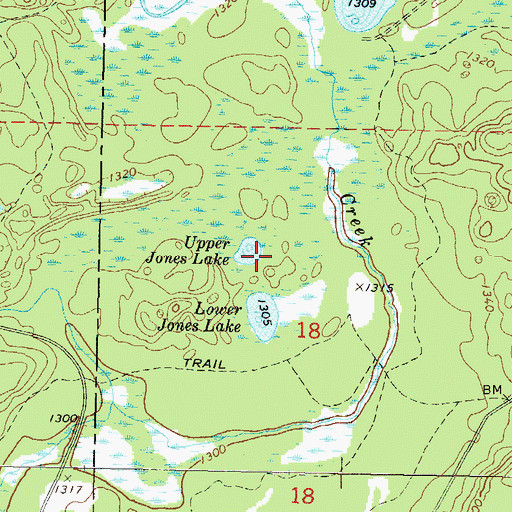 Topographic Map of Adirondack Shelter, WI