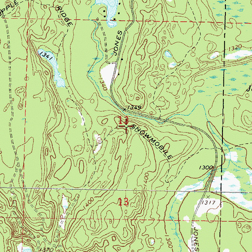Topographic Map of Popple Ridge Snowmobile Trail, WI