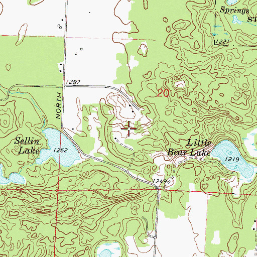 Topographic Map of Paul Bunyon Ski Area, WI