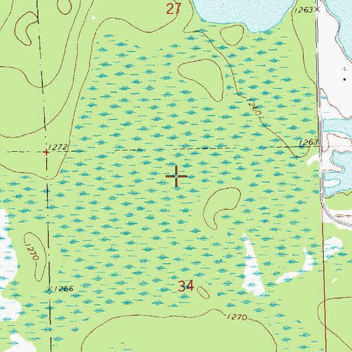 Topographic Map of Bear Creek Waterfowl Area, WI