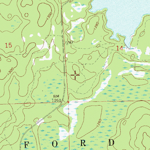 Topographic Map of Beaver Creek Waterfowl Area, WI