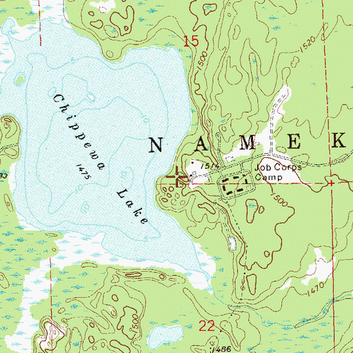 Topographic Map of Clam Lake Field Station, WI