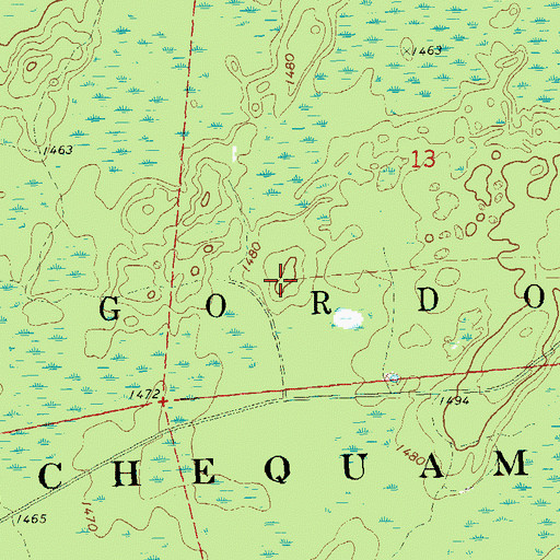 Topographic Map of Great Divide Snowmobile Trail, WI