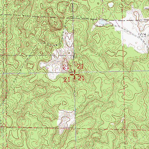 Topographic Map of Moquah Barrens Wildlife Area, WI