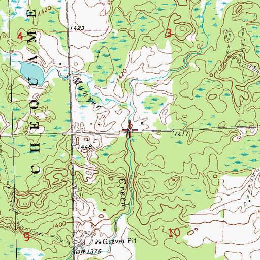 Topographic Map of Leuthey Creek, WI