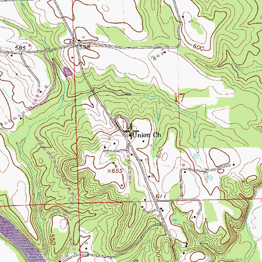 Topographic Map of Union Missionary Baptist Church, AL