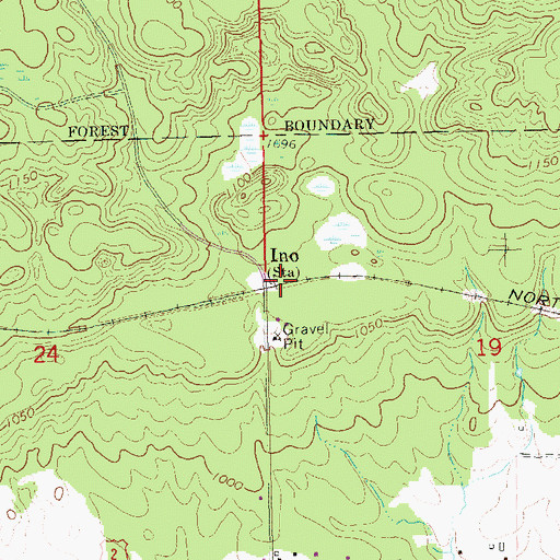 Topographic Map of Ino Station, WI