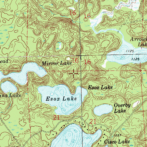 Topographic Map of Cisco Lake Summer Homes, WI