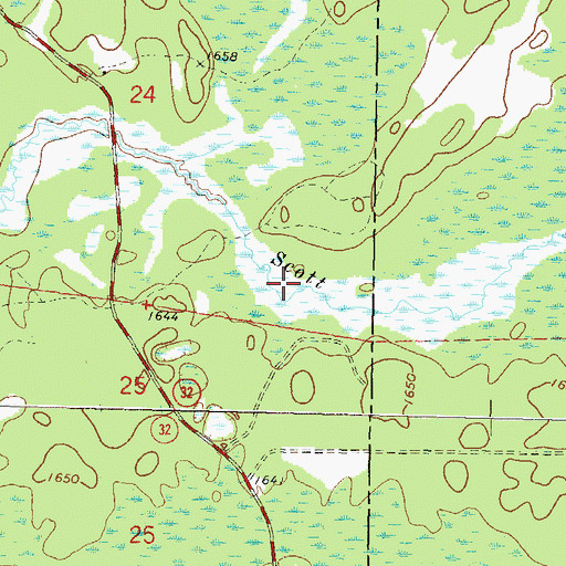 Topographic Map of Scott Creek Impoundment, WI
