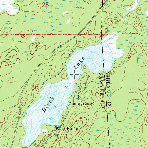 Topographic Map of Black Lake Trail, WI