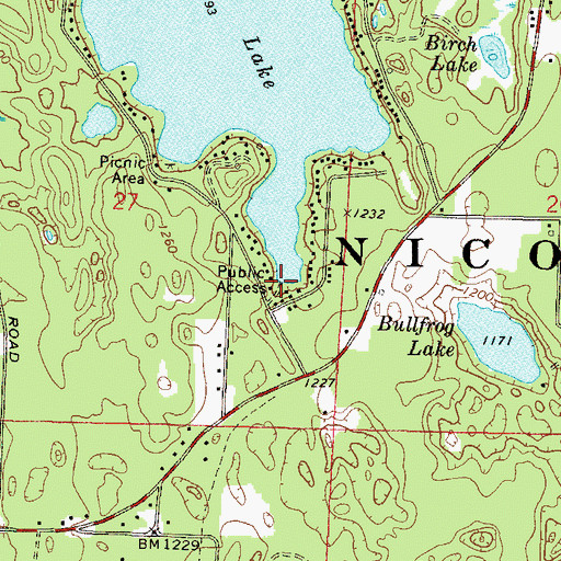 Topographic Map of Wheeler Lake Swimming Beach, WI
