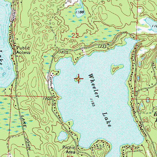 Topographic Map of Deer Island, WI