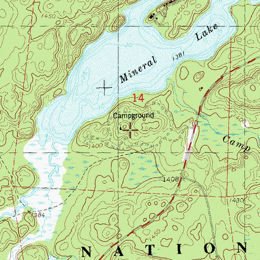 Topographic Map of Mineral Lake Recreation Site, WI