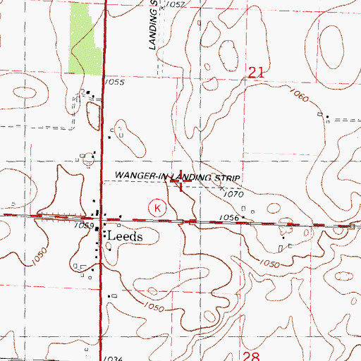 Topographic Map of Wanger-In Airport (historical), WI