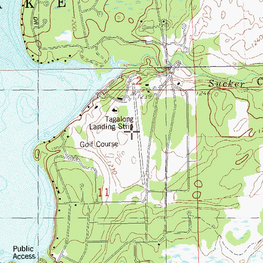 Topographic Map of Tag-a-long Airport (historical), WI