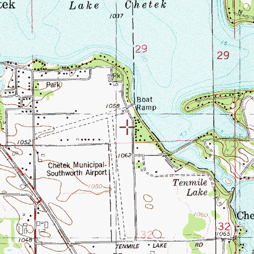 Topographic Map of Chetek Municipal-Southworth Airport, WI