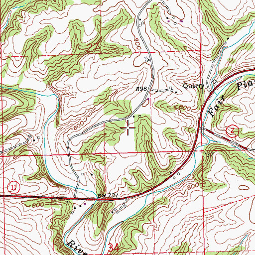 Topographic Map of Rigdon Private Airport, WI