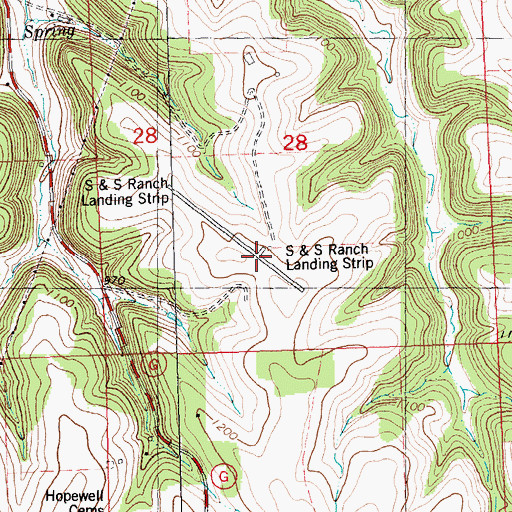 Topographic Map of J & B Airport, WI