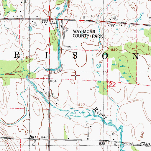 Topographic Map of Otto-Gibbons Airport (historical), WI