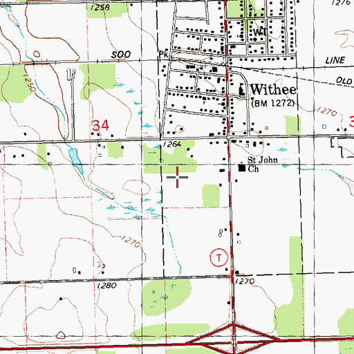 Topographic Map of Owen-Withee Airport, WI