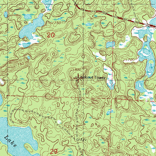 Topographic Map of Wildcat Lookout, WI