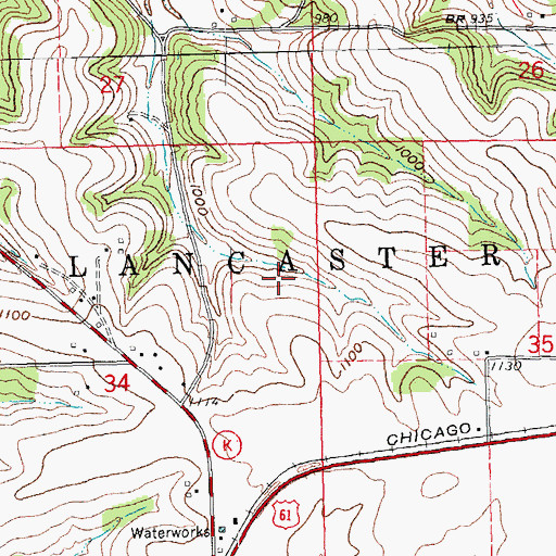 Topographic Map of Grant County, WI