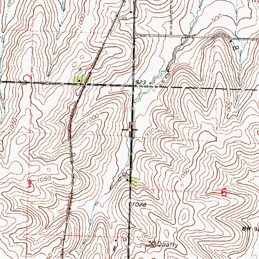 Topographic Map of Green County, WI