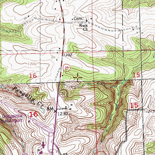 Topographic Map of Iowa County, WI